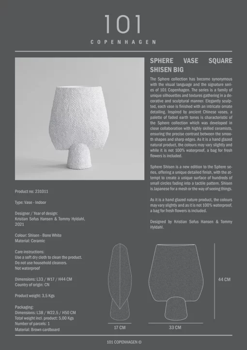 Sphere Vase Square vaas 101CPH - IDA STUUDIO & sisustuspood - lai valik kodusisustuse tooteid ja aksessuaare