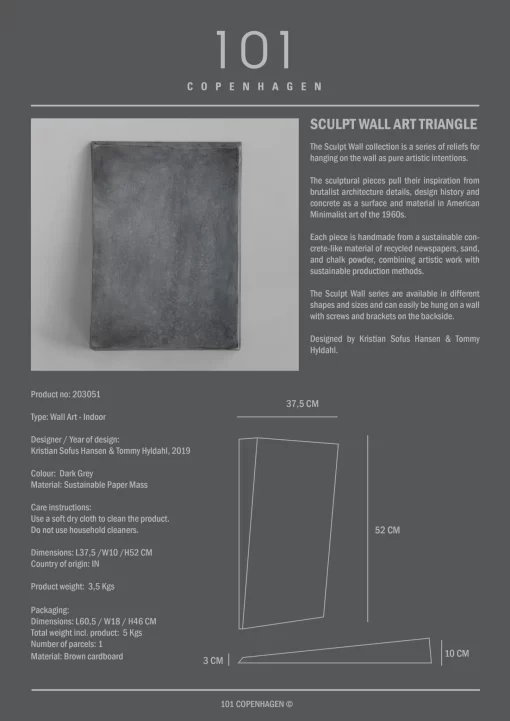 SCULPT ART TRIANGLE MINI skulptuurikunst 101CPH - IDA STUUDIO & sisustuspood - lai valik kodusisustuse tooteid ja aksessuaare