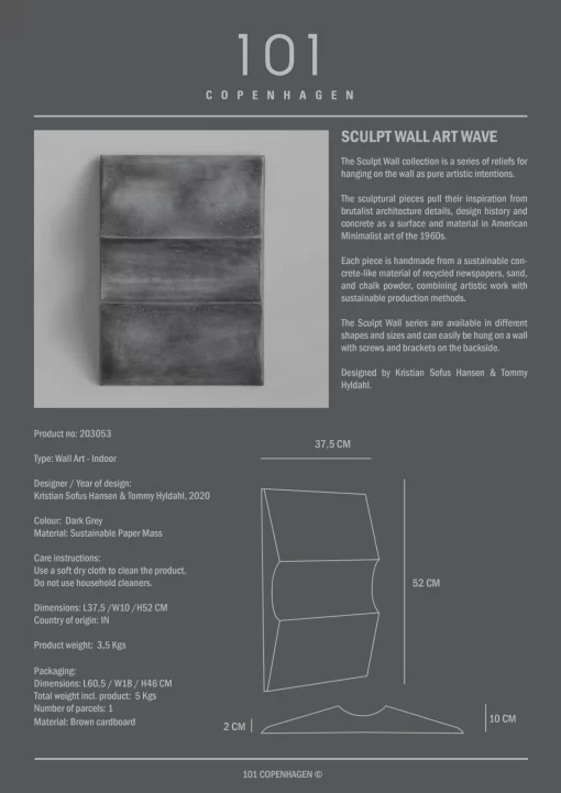 SCULPT ART WAVE MINI skulptuurikunst 101CPH - IDA STUUDIO & sisustuspood - lai valik kodusisustuse tooteid ja aksessuaare